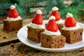 Santa hat mini brownies Ã¢â¬â healthy Christmas party dinner menu